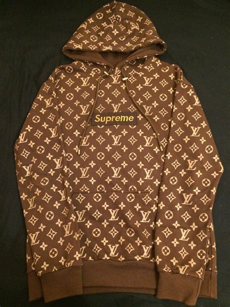 supreme louis vuitton hoodie brown replica|louis vuitton supreme red hoodie.